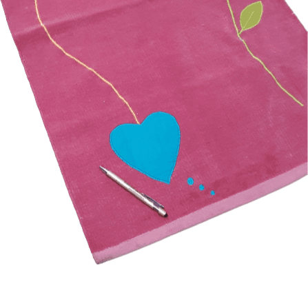 Alfombra chenilla corazón rosa 60 x 90 - 1