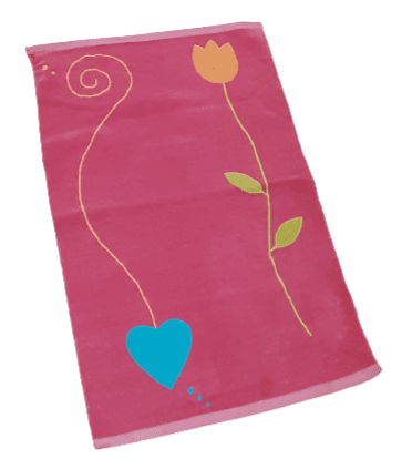 Alfombra chenilla corazón rosa 60 x 90 - 2