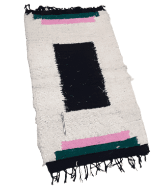 Alfombra Jarapa artesanal negra 60 x 120