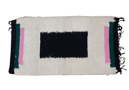 Alfombra Jarapa artesanal negra 60 x 120 - 2