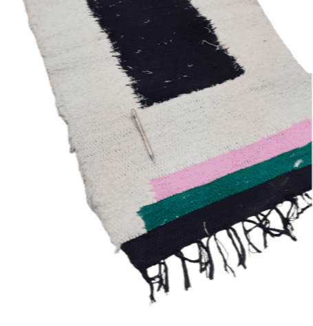 Alfombra Jarapa artesanal negra 60 x 120 - 3