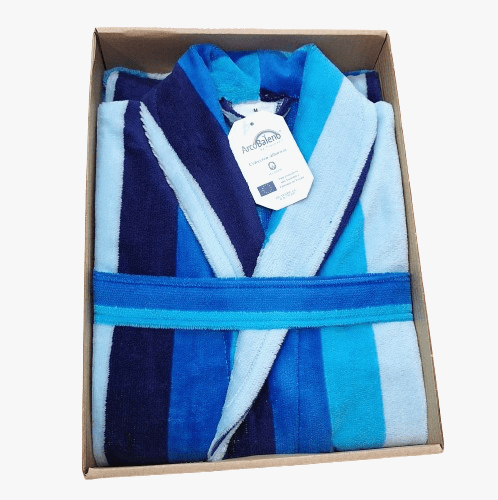 Albornoz azul rayas azules y marino M, XL - 3