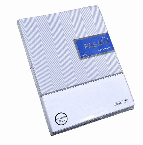 Juego de sábanas zig zag gris. Cama 90 - 1