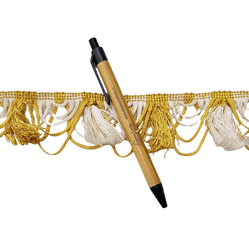 Pasamanería Flecos amarillo y beige