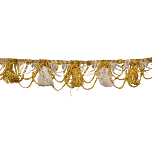 Pasamanería Flecos amarillo y beige - 1