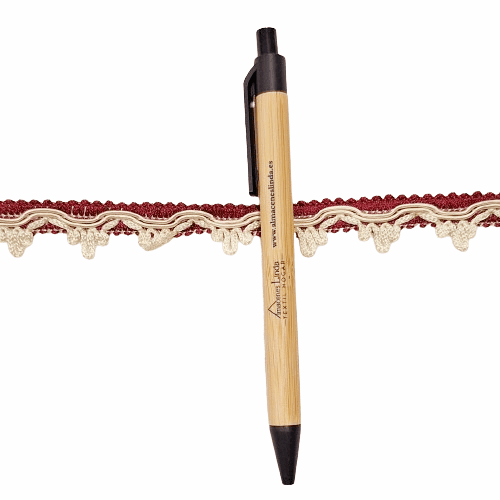 Galón picos beige y granate