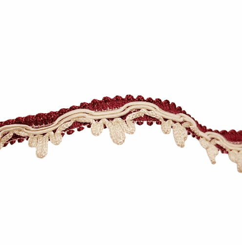 Galón picos beige y granate - 2