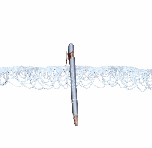 Pasamanería flecos ondas blanco