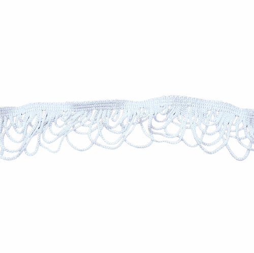 Pasamanería flecos ondas blanco - 1