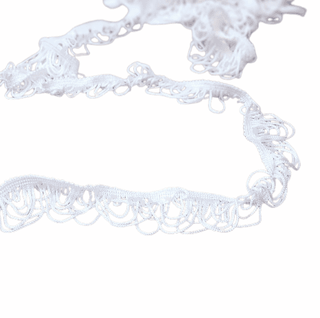 Pasamanería flecos ondas blanco - 2