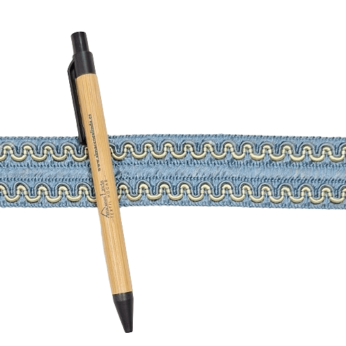 Galón azul y ondas amarillas