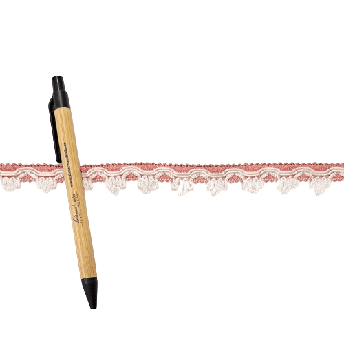 Galón brillante blanco y rosa