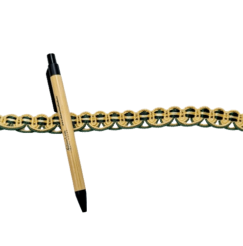 Galón algodón verde oscuro y amarillo - 2