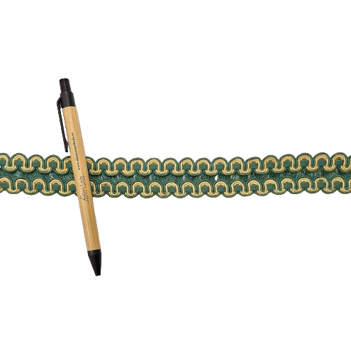 Galón de algodón doble verde y amarillo