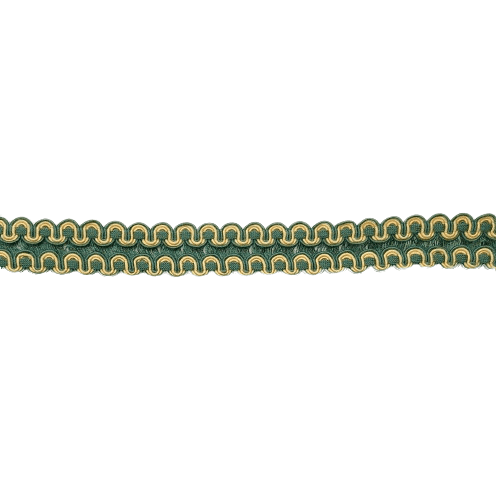 Galón de algodón doble verde y amarillo - 2