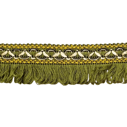 Flecos verdes con trenzado amarillo