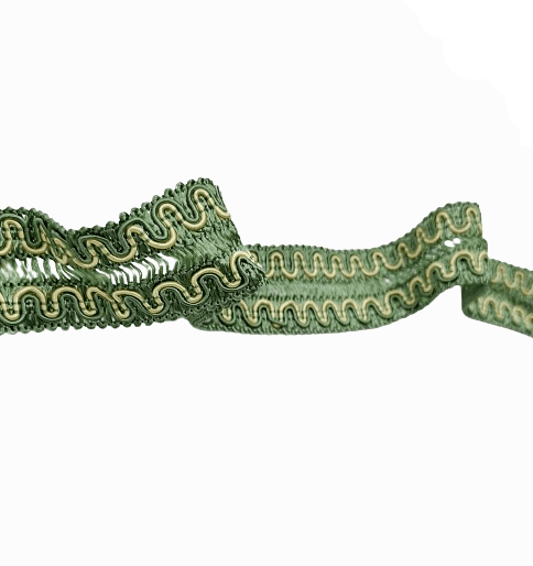 Galón doble brillante verde onda amarilla - 1