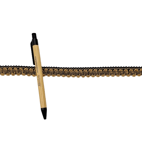 Galón azul marino relieve amarillo oro