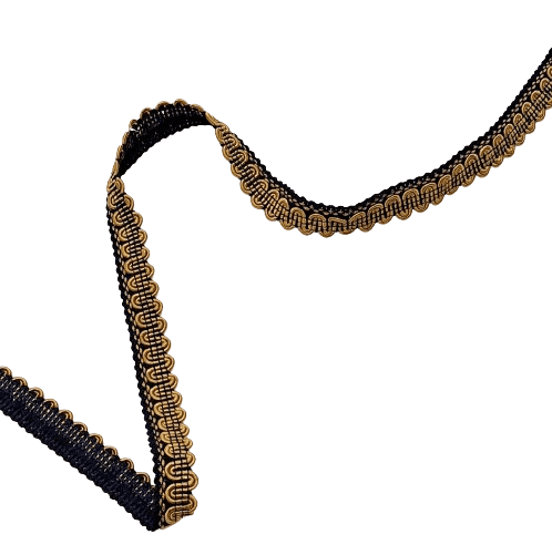 Galón azul marino relieve amarillo oro - 1