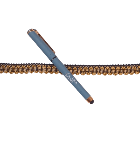 Galón azul marino relieve amarillo oro - 3