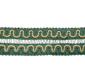 Galón de algodón doble verde con amarillo - 1