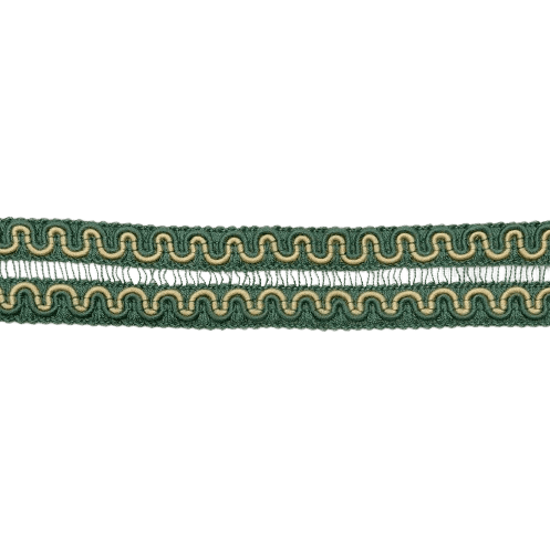 Galón de algodón doble verde con amarillo - 2