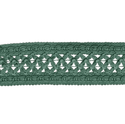 Entredós crochet verde