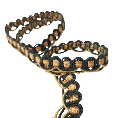 Galón algodón verde oscuro y naranja - 1