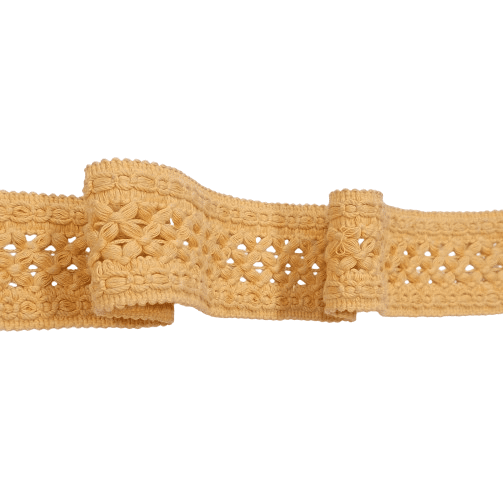 Entredós crochet amarillo melocotón - 6