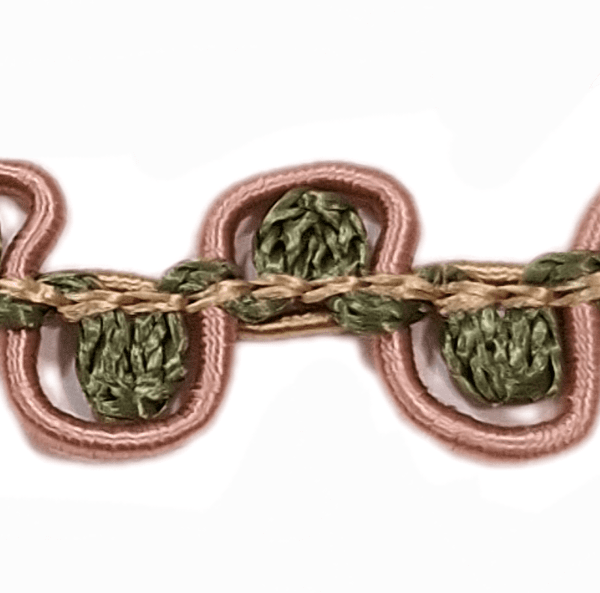 Galón verde con filo rosa - 5