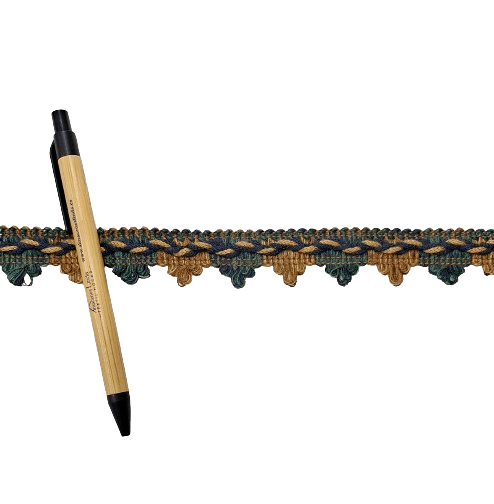 Galón picos verde, ocre y azul