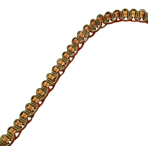 Galón algodón verde claro y naranja