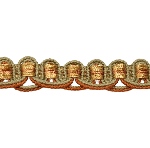 Galón algodón verde claro y naranja - 2