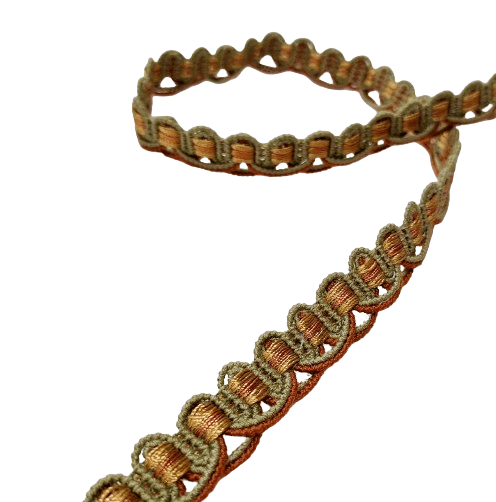 Galón algodón verde claro y naranja - 3