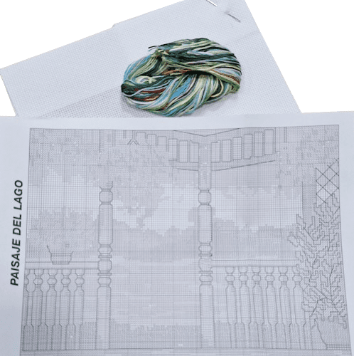 Kit punto de cruz lago - 2