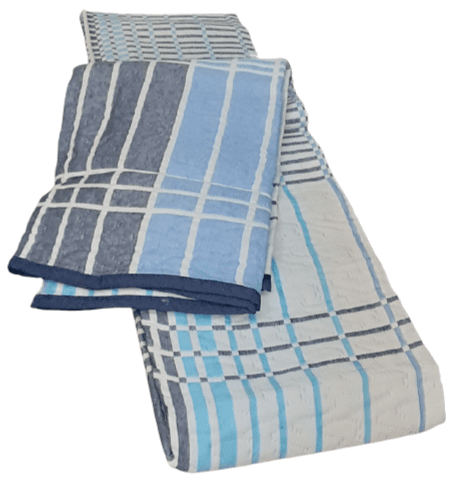 Colchas cuadros azul, marino y turquesa. Cama 90 - 1