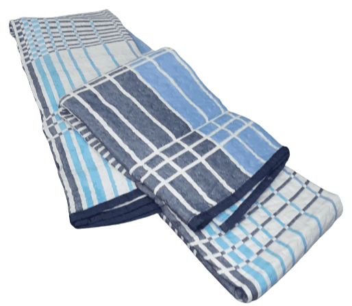 Colchas cuadros azul, marino y turquesa. Cama 90 - 3