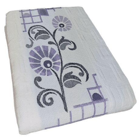 Colcha greca flores morada. CAMA 90 - 2