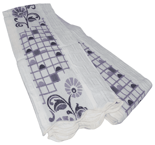 Colcha greca flores morada. CAMA 90 - 4