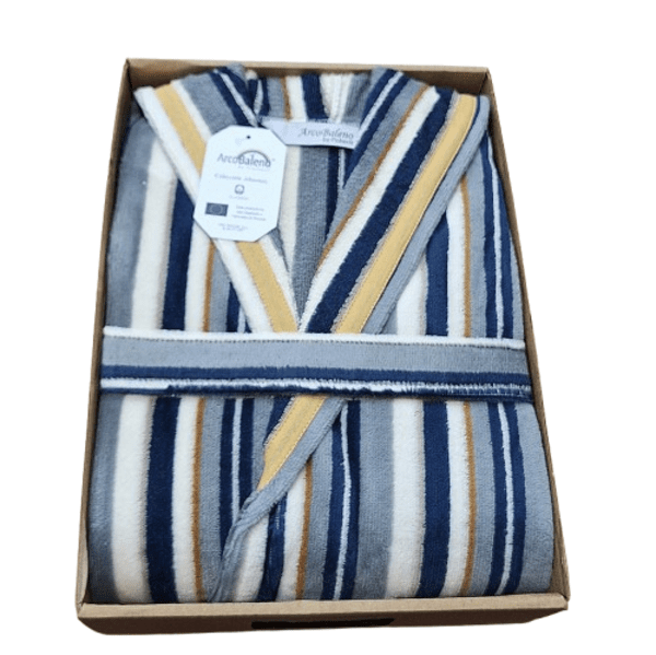 Albornoz rayitas grises y ocres XXL - 1