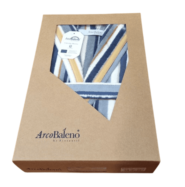 Albornoz rayitas grises y ocres XXL - 2