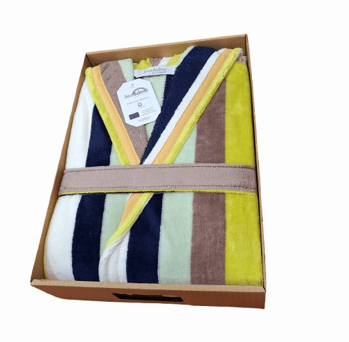 Albornoz rayitas pistacho, verde agua, M - 2