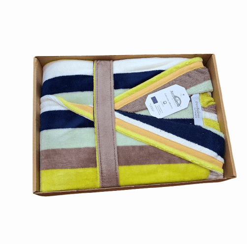 Albornoz rayitas pistacho, verde agua, M - 4