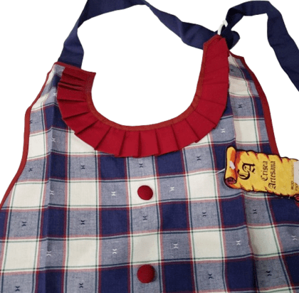 Delantal artesanal smoking azul - 2