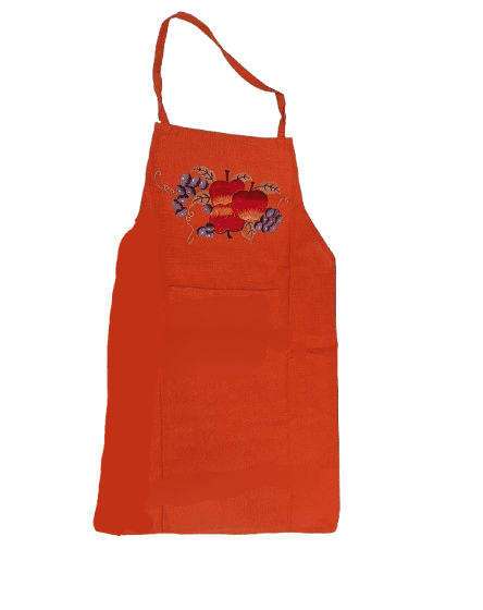 Delantal naranja con bordado