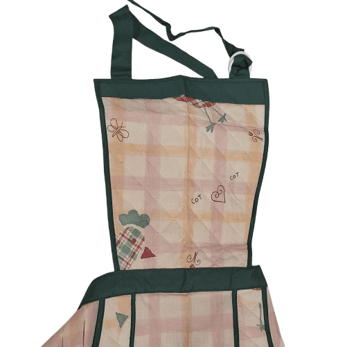 Delantal artesanal guateado verde salmón - 1