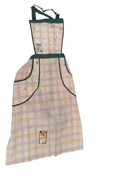 Delantal artesanal guateado verde salmón - 4