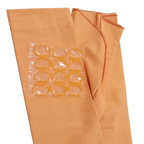 Cortina de baño naranja salmón de loneta