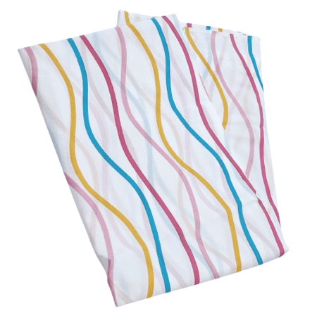 Cortina de baño con ondas de colores - 1