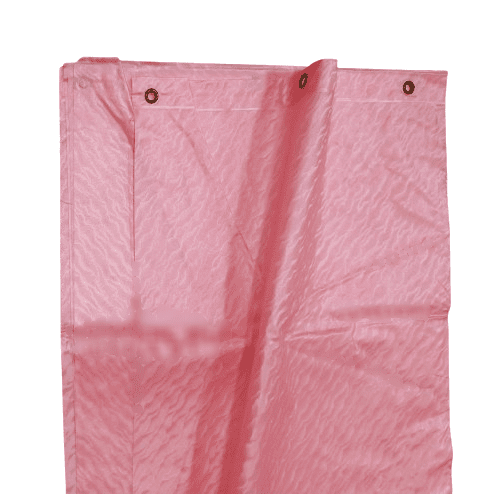 Cortina de baño rosa pvc efecto vidriera